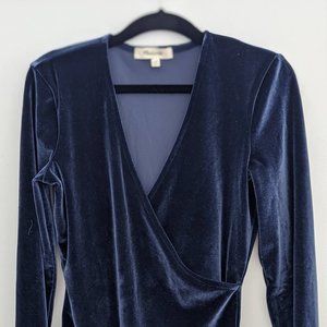 Madewell Velvet Cross Wrap Bodysuit